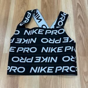 Nike Pro Bandage Tank Top Black White FZ6988-010, Women's Size Small